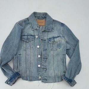 UEC Blanc Denim raw hem jacket 100% cotton size XS